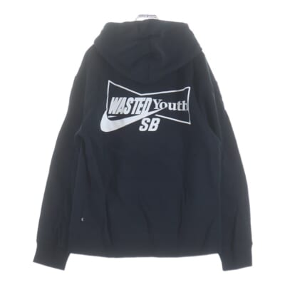×Wasted Youth ウェステッドユース ロゴプリント スウェット プルオーバーパーカー ブラック Sランク