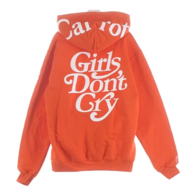 ×CARROTS ×Champion キャロッツ チャンピオン ロゴプリント スウェット プルオーバーパーカー オレンジ Sランク