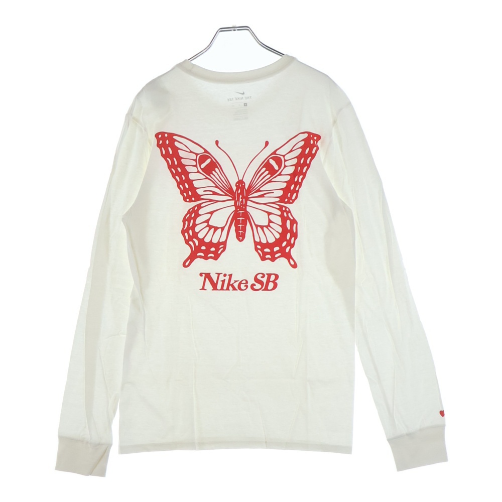 ×Girls Don't Cry Butterfly L/S Tee ガールズドントクライ バタフライ ロゴプリント クルーネック 長袖Tシャツ カットソー ホワイト Sランク