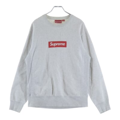 18AW Box Logo Crewneck Sweatshirt ボックスロゴ クルーネック スウェットトレーナー グレー Aランク