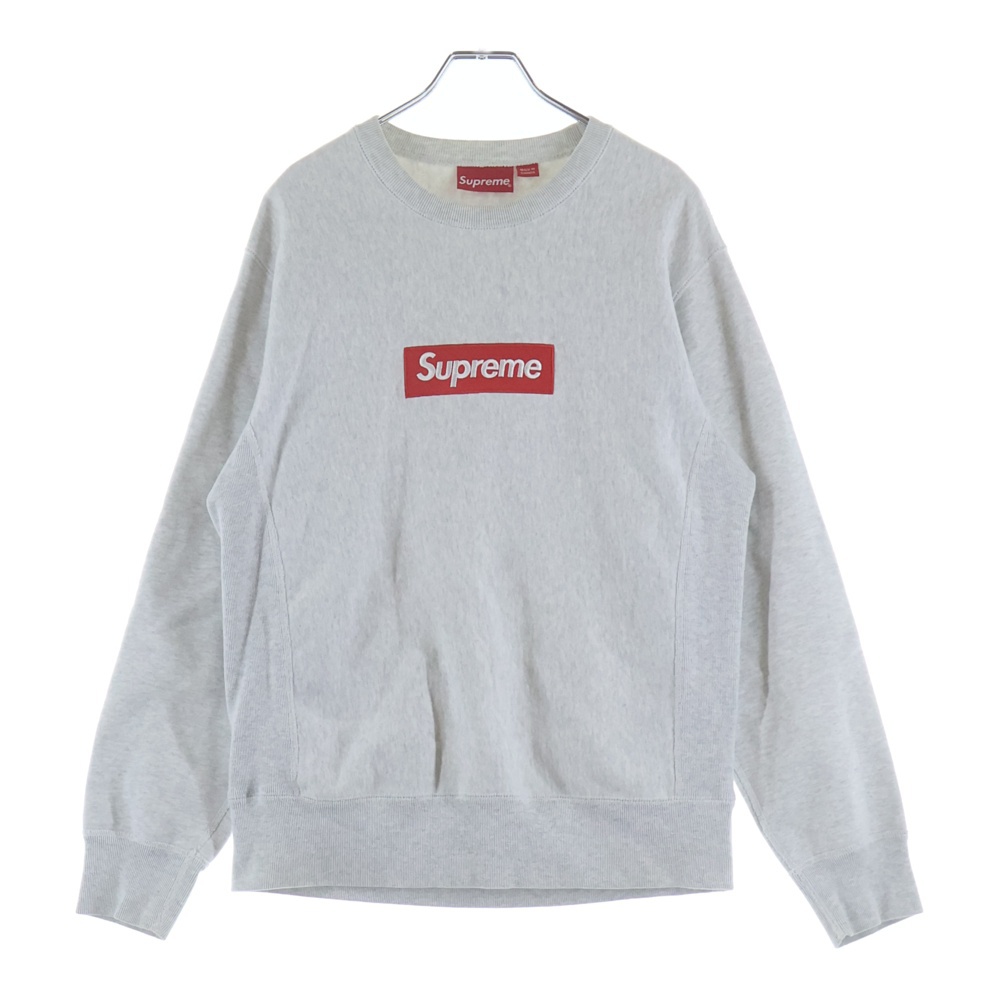 18AW Box Logo Crewneck Sweatshirt ボックスロゴ クルーネック スウェットトレーナー グレー Aランク