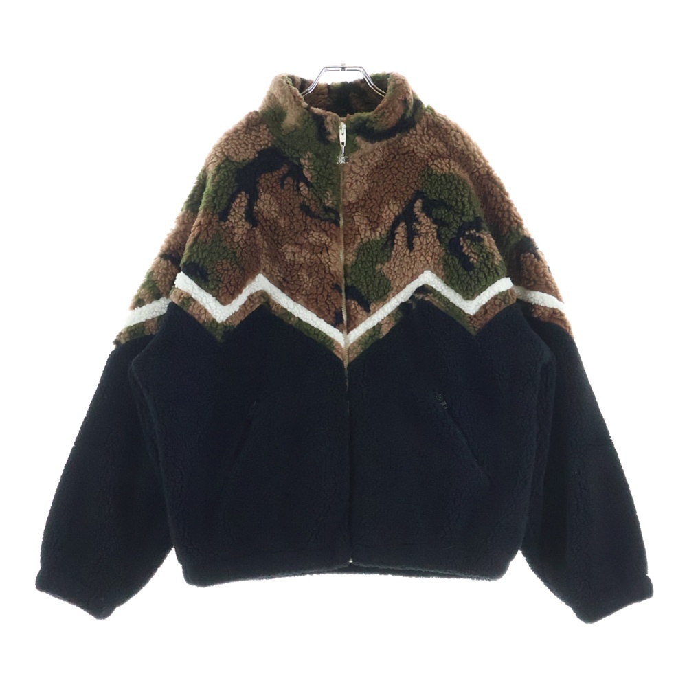 22SS バイマテリアル カモフラージュフリースブルゾン ジャケット ブラック/ブラウン/カーキ 2Y579893L Sランク