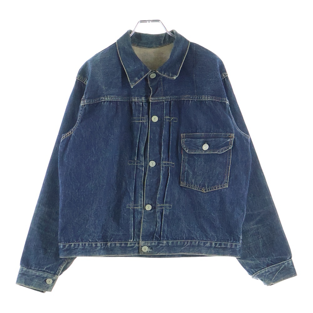 40's VINTAGE 506XX 1st 後期 BIGE 革パッチ スライドバックル デニムジャケット インディゴ Bランク
