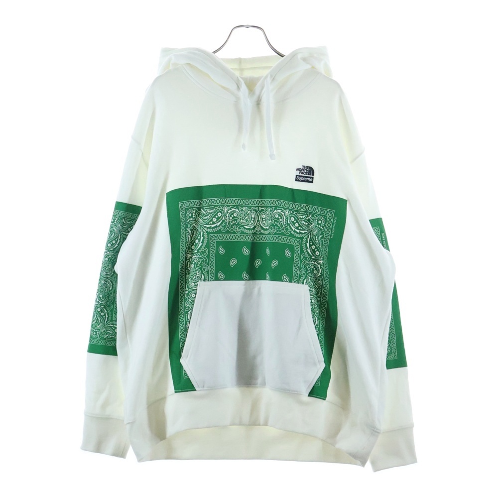 22SS ×THE NORTH FACE ザノースフェイス バンダナ スウェットパーカー ホワイト NT02208I Aランク