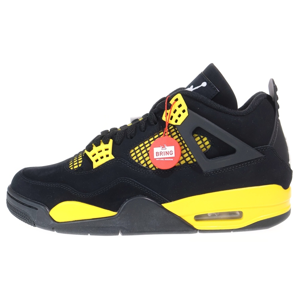 AIR JORDAN 4 RETRO THUNDER エアジョーダン 4 レトロ サンダー ハイカットスニーカー ブラック/イエロー US9.5/27.5cm DH6927-017 Sランク