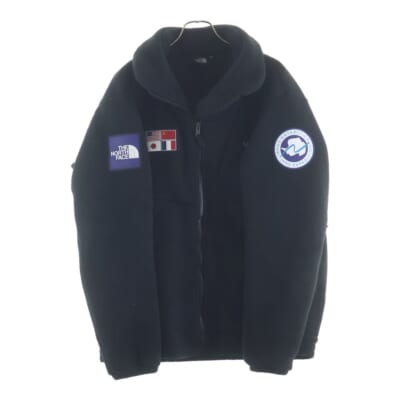 TRANCE ANTERCTICA FLEECE JACKET トランスアンタークティカ ラバーワッペン付 ロゴ刺繍 フリース ジャケット ブルゾン ブラック NA72235 Bランク