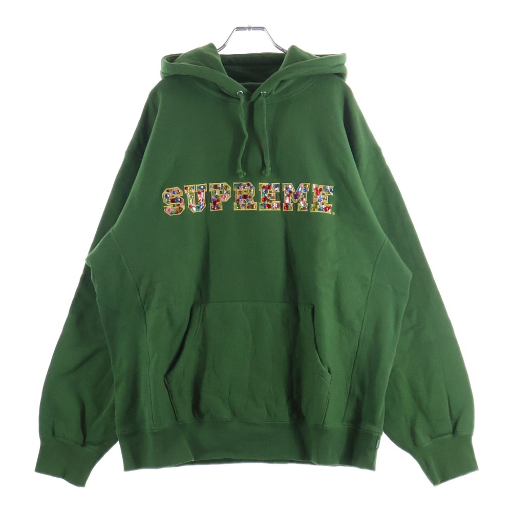 シュプリーム 07AW Striped Crest Hoodie ストライプ クレスト