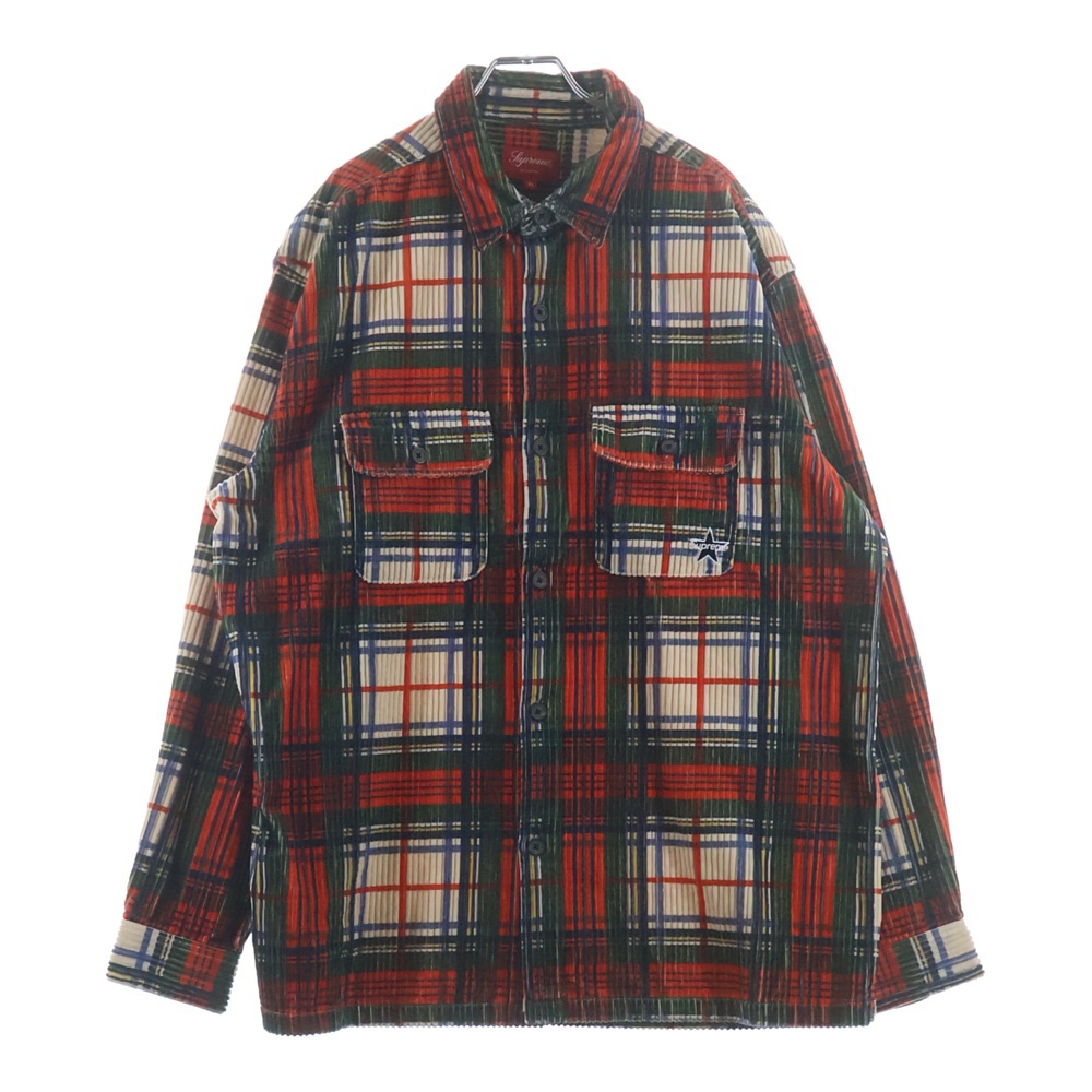 シュプリーム 22SS Corduroy Shirt Plaid コーデュロイ 長袖シャツ
