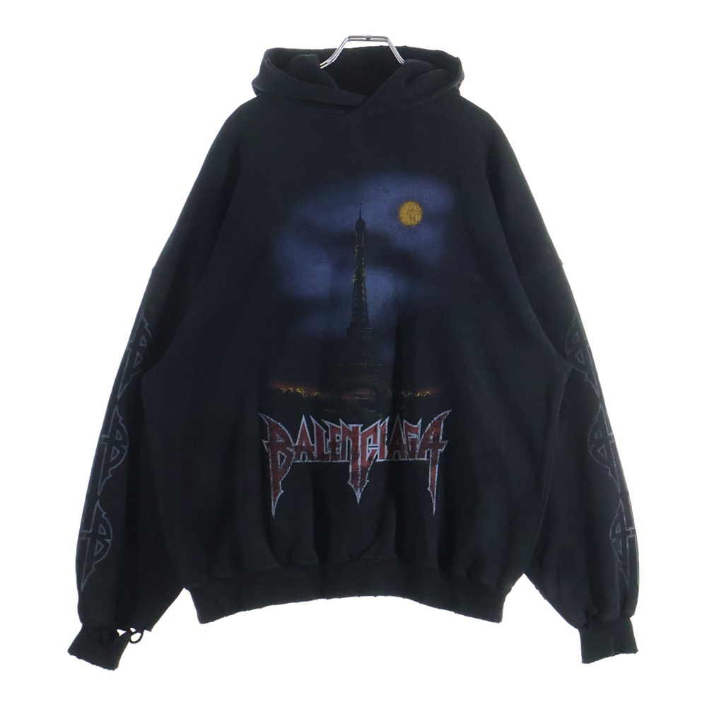 23AW Paris Moon Hoodie ヴィンテージ加工 パリスムーンフーディ スウェットパーカー ブラック 744462 TOVE3 Aランク