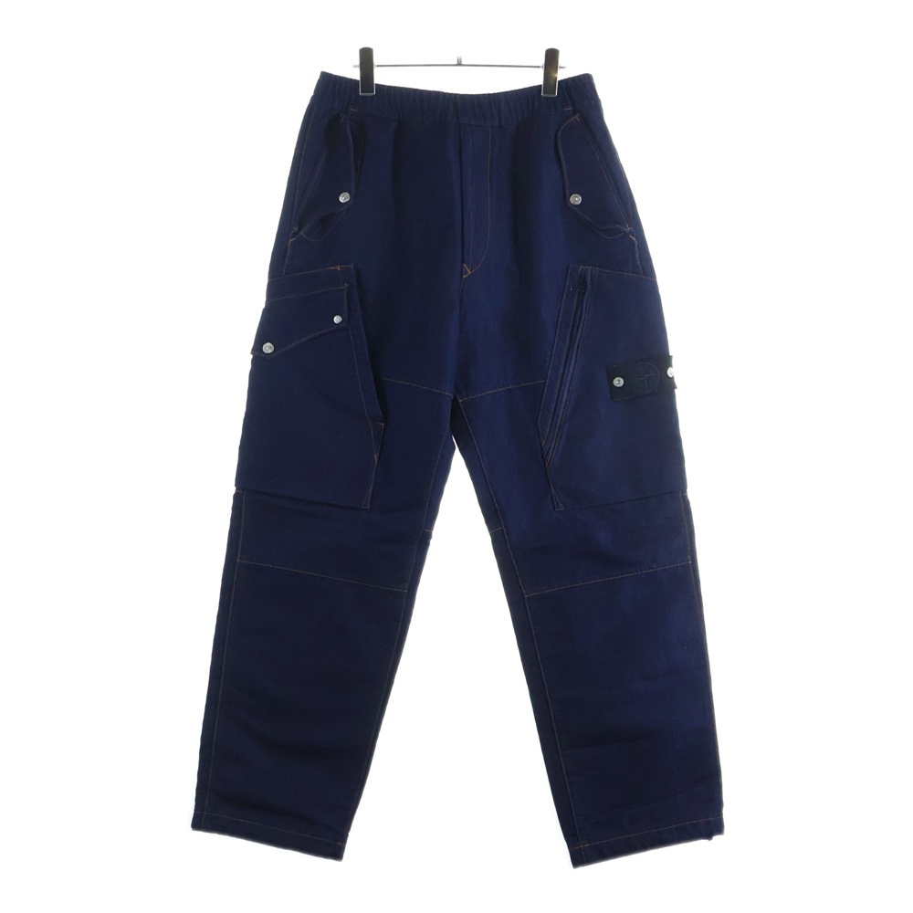ストーンアイランド 25AW ワッペンロゴ デニムカーゴパンツ インディゴ