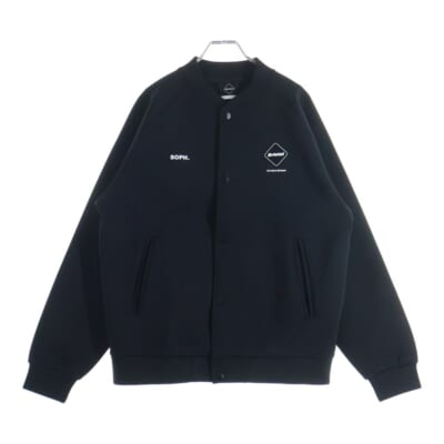 TECH SWEAT VARSITY BLOUSON プリントロゴ テックスウェット バーシティーブルゾン ブラック FCRB-260016 Sランク
