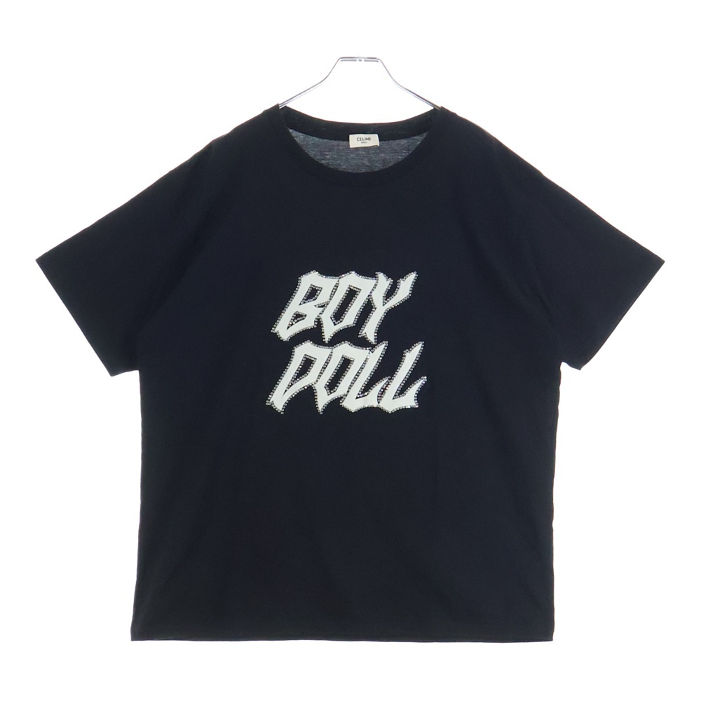 BOY DOLL ラインストーンロゴ 半袖Tシャツ カットソー ブラック 2X59C671Q Bランク