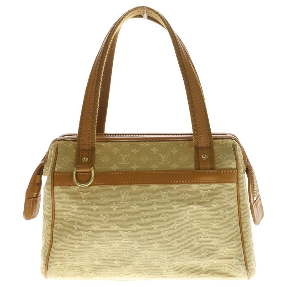 モノグラムミニ ジョゼフィーヌPM ハンドバッグ トートバッグ キャメル×ベージュ レザー×キャンバス M92416 ゴールド金具 Bランク
