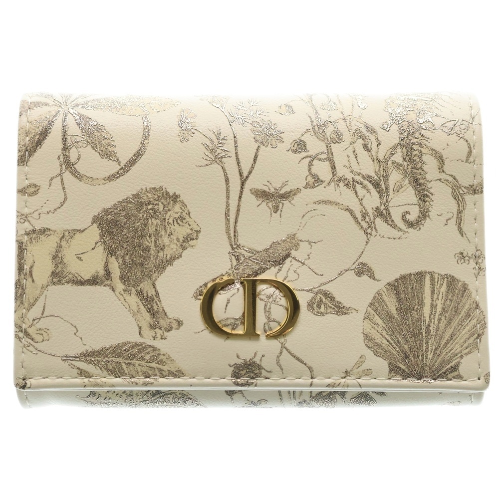 Caro Glycine カロ グリシン レザーコンパクトウォレット 二つ折り財布 ホワイト Aランク