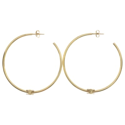 トリオンフ ロゴ フープピアス イヤリング ゴールド Bランク