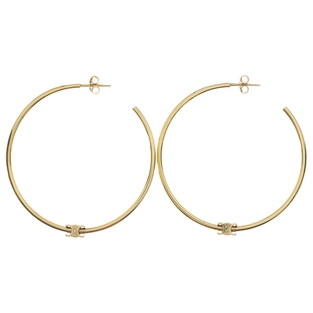 トリオンフ ロゴ フープピアス イヤリング ゴールド Bランク