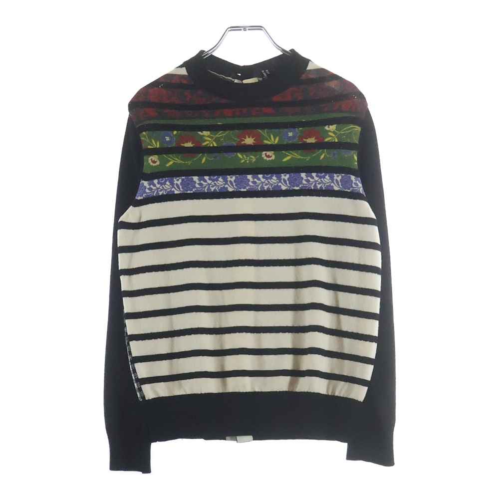 16AW 花柄 ボーダー ウール セーター ブラック TR-N007 TR-N007 Bランク