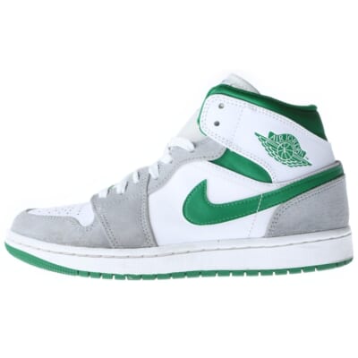 AIR JORDAN 1 MID SE エアジョーダン ワン エスイー ミッドカットスニーカー ホワイト/グリーン US8.5/26.5cm DC7294-103 Bランク