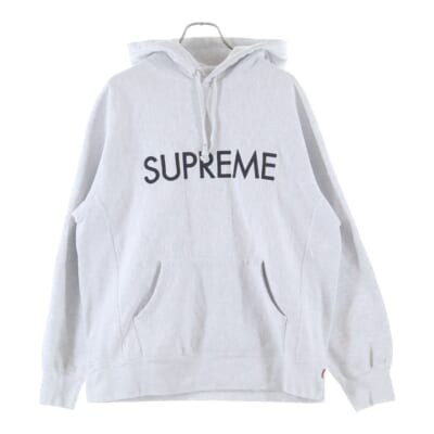 22AW Capital Hooded Sweatshirt キャピタル ロゴ刺繍 プルオーバー スウェットパーカー フーディー グレー Aランク