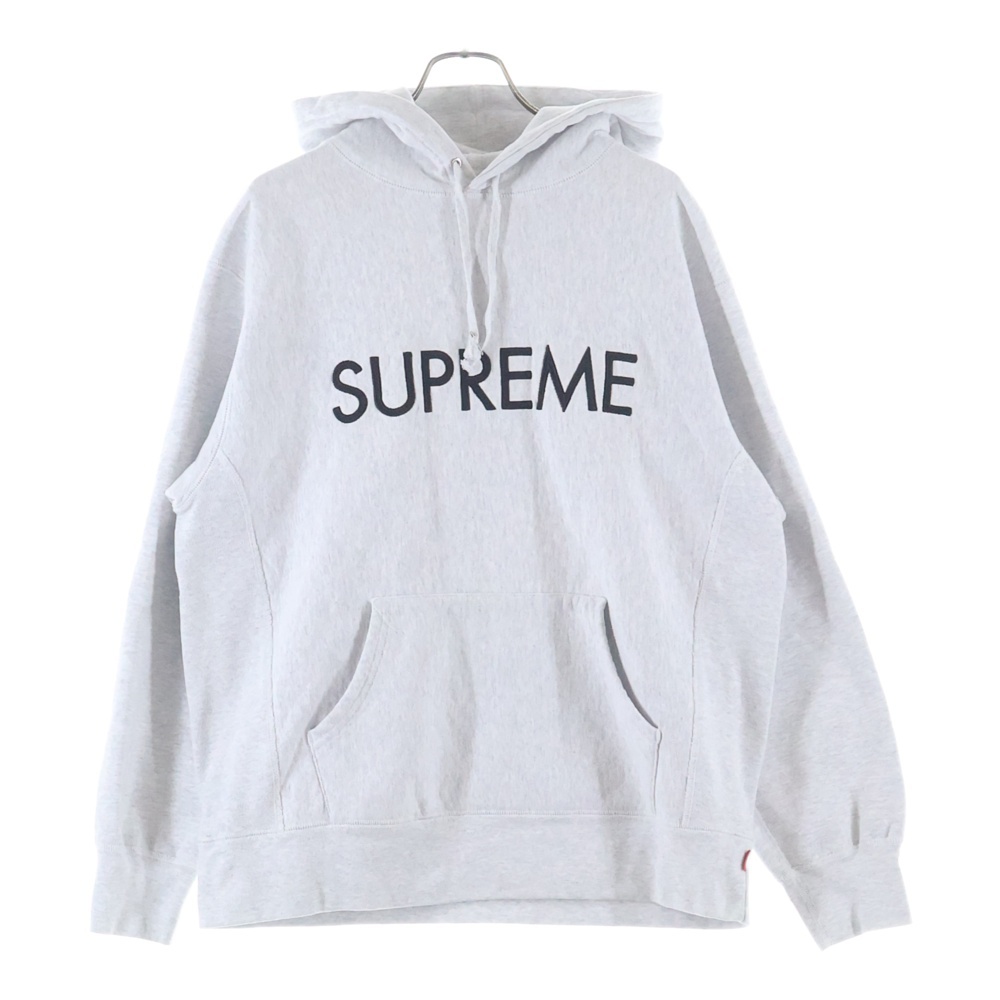 22AW Capital Hooded Sweatshirt キャピタル ロゴ刺繍 プルオーバー スウェットパーカー フーディー グレー Aランク