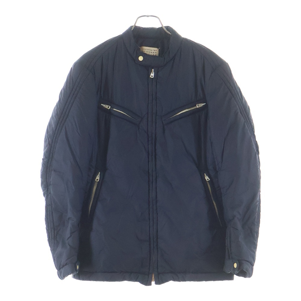 03AW スタンドカラー ナイロン 中綿 ジップアップ ジャケット ネイビー Bランク