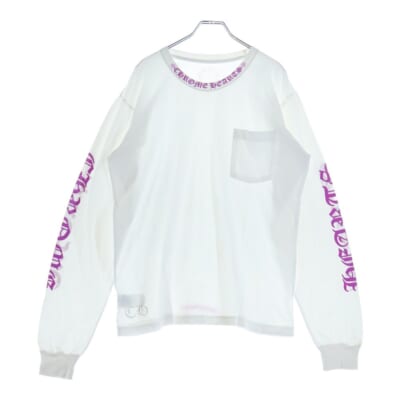 Neck Logo L/S TEE ネックロゴ ロングスリーブ長袖Tシャツ ホワイト/パープル Bランク