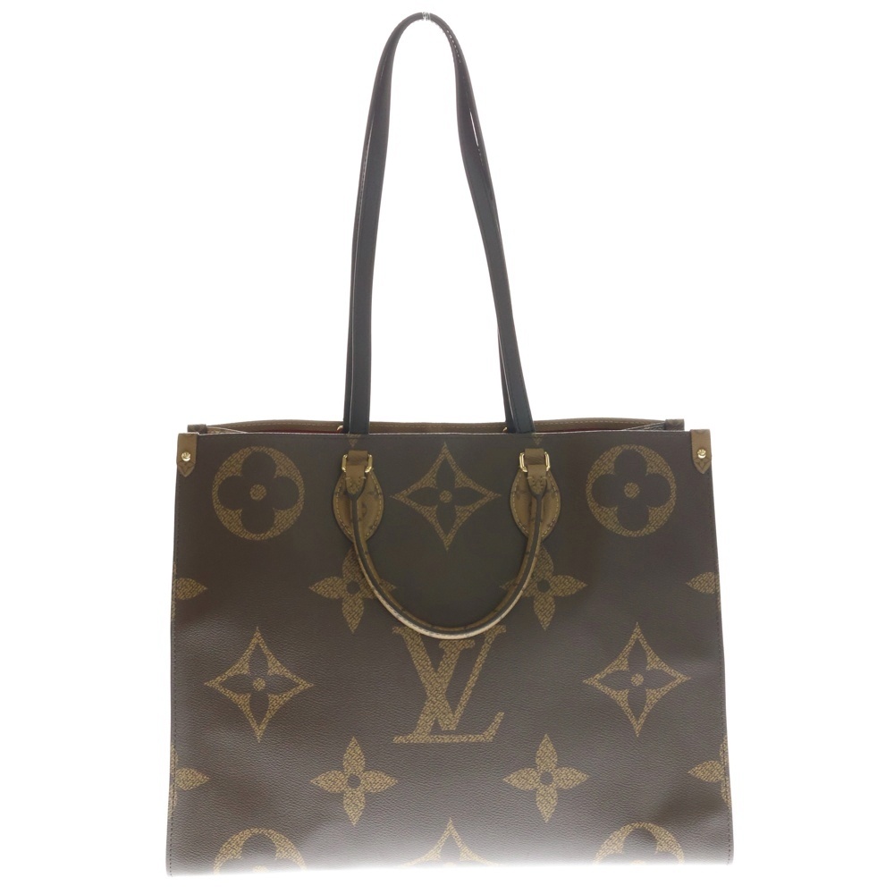 モノグラム リバース オンザゴー GM ハンドバッグ ブラウン PVCレザー M44576 RFID Bランク