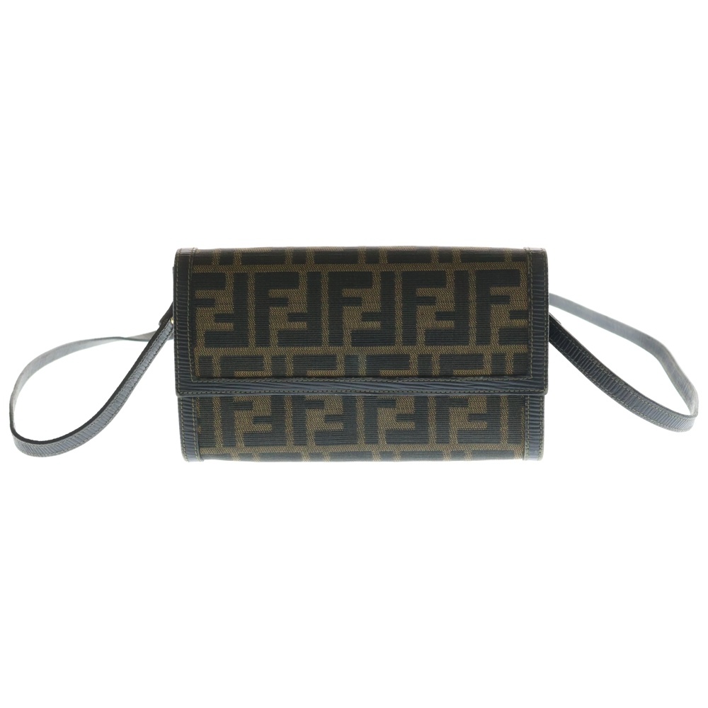 ズッカ ショルダーウォレット ブラウン キャンバス 財布 Bランク