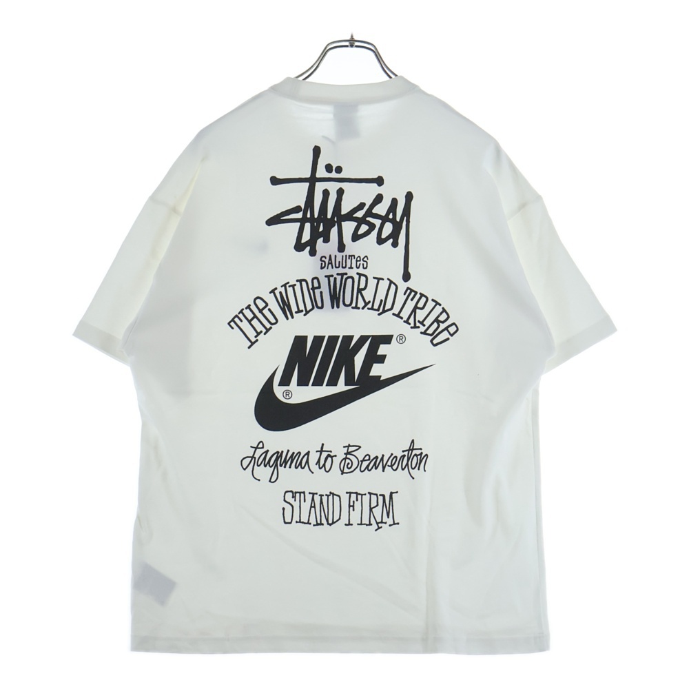 23SS ×Stussy Tee ×ステューシー バックプリント クルーネック 半袖Tシャツ カットソー ホワイト DV1774-100 Sランク