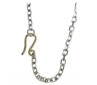 18K唐草フック付き小豆チェーン太ネックレス