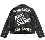 バックハンドペイントダブルライダースジャケット