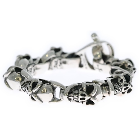 MONSTER G2S BRACELET モンスターグッドラックスカルブレスレット シルバー 3305