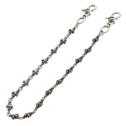 4C CROSS LONG 2クリップカットアウトCHプラス シルバーウォレットチェーン