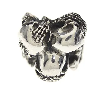 THREE WISE SKULLS RING スリーワイズスカルシルバーリング