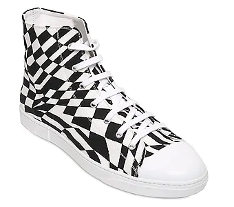 チェック柄ハイカットスニーカー