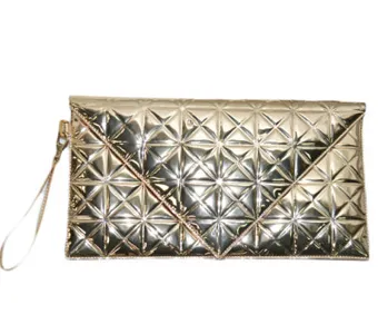 ピラミッドゴールドパテントクラッチバッグ