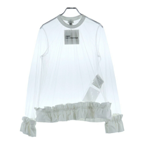 25SS ナイロンチュール 綿ポンチ 長袖カットソー