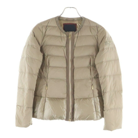 ノーカラー ジップアップ ダウンジャケット