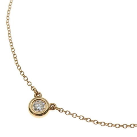 バイザヤード 1Pダイヤ付チェーンネックレス K18PG