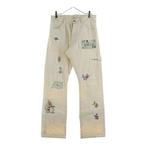 25SS パッチワーク ワッペン付き デニムパンツ