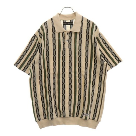 24SS Stripe Jacquard Summer Knit Polo Shirt サマーニット半袖ポロシャツ