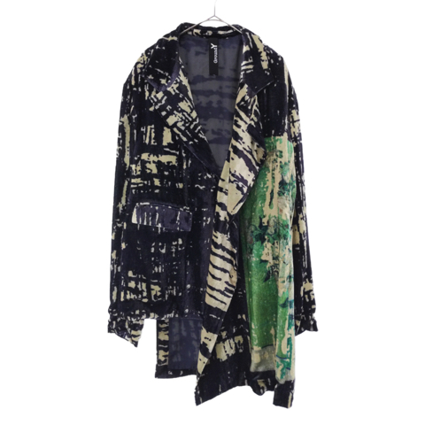 20AW Roses 西洋画コレクション ゴッホグラフィックベロアアシンメトリージャケット
