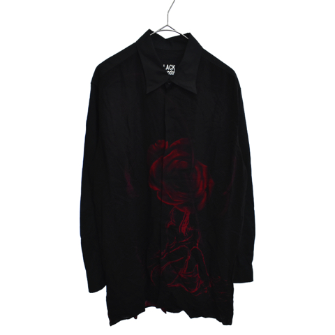 19SS Back Opening Print Shirt 後ろ開きフラワープリント長袖シャツ