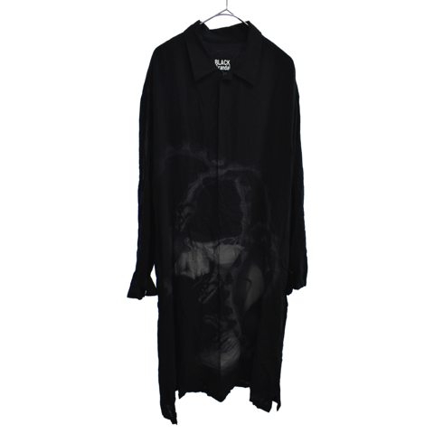 20SS 内田すずめ Snake Woman Print Shirt Coat 蛇女プリント 長袖レーヨンシャツコート