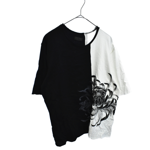 フラワープリントクルーネック半袖Tシャツ