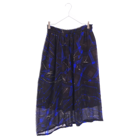 21SS チェック柄 シフォン ロングスカート