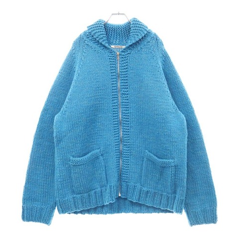SILK WOOL HAND KNIT COWICHAN ジップアップ ニットカーディガン