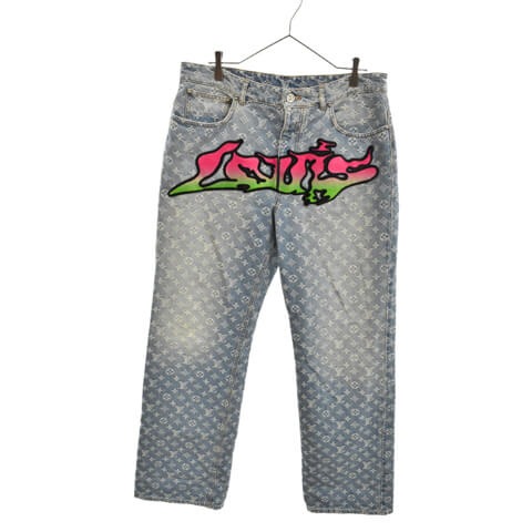 22AW モノグラムジャガードバギーデニムパンツ