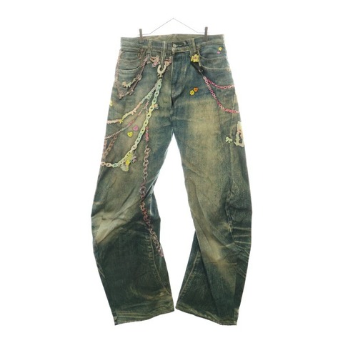 LOOSE FITJEANS チェーンプリント ジーンズ